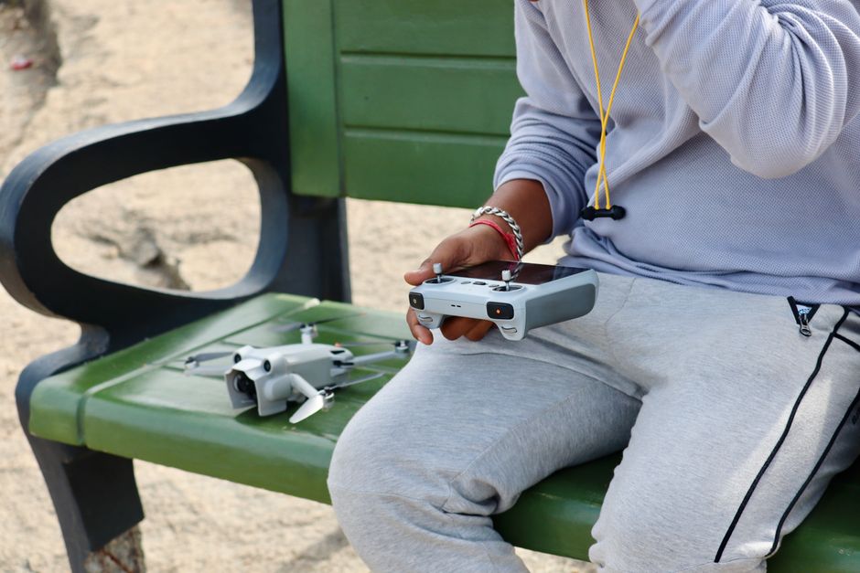 Drone hard case with custom foam insert and DJI Mini drone inside