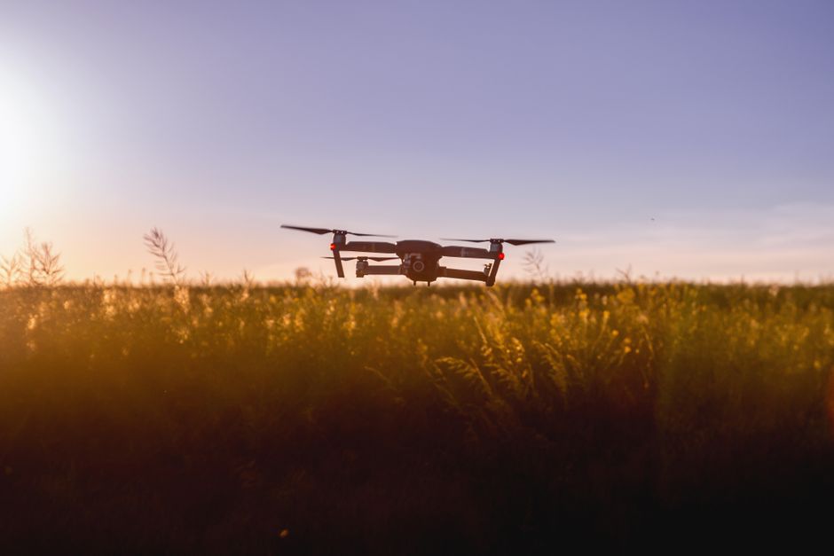 Panorama stitching of aerial drone photos shown in photo editing software.
